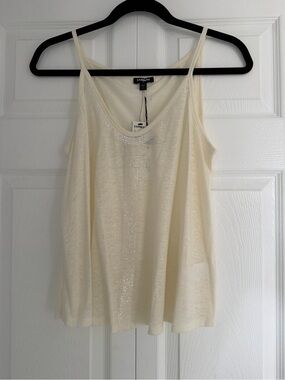 Express Cream Tank Top with Shimmer Trim